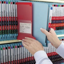 Outlet 1/3-Cut End Tab Out 8.5 in. x 11 in. Colored Poly Out Guides with Pockets - Red (25/Box) Filing & Folders