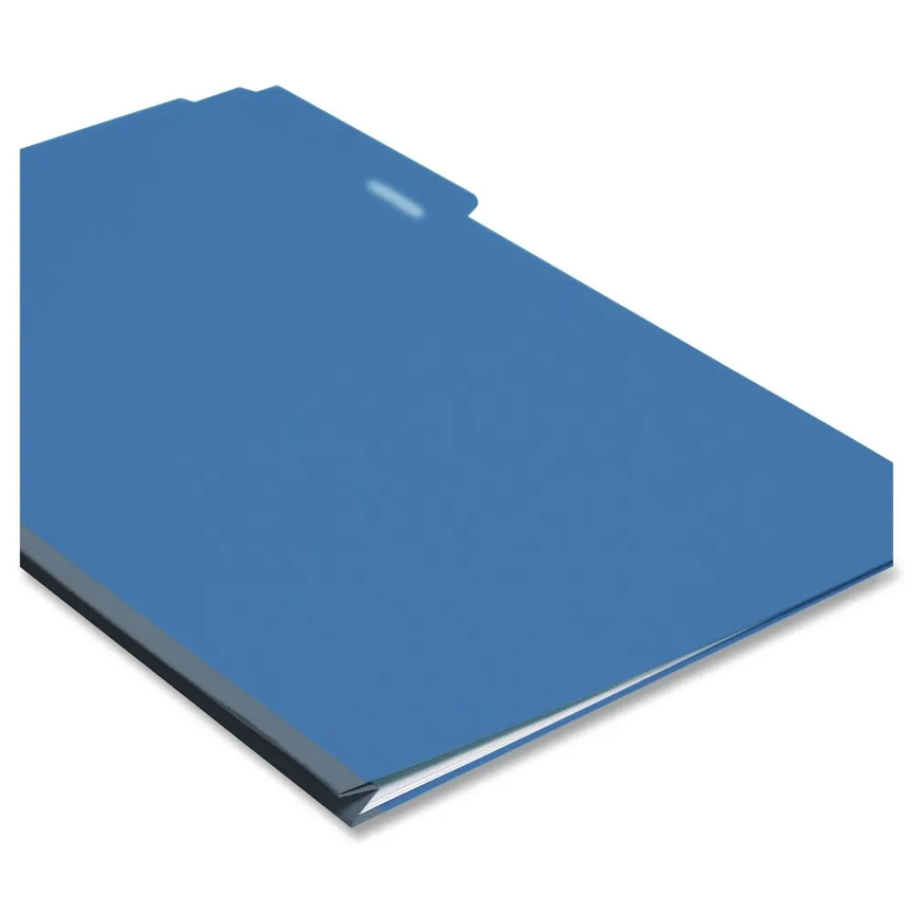 Clearance 1/3-Cut Tabs Assorted Legal Size 1 in. Expansion Recycled Heavy Pressboard Folders - Dark Blue (25/Box) Filing & Folders