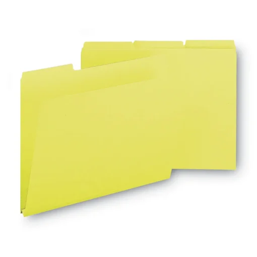 1/3-Cut Tabs Assorted Letter Size 1 in. Expansion Recycled Heavy Pressboard Folders - Yellow (25/Box) Filing & Folders