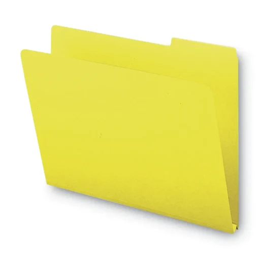 1/3-Cut Tabs Assorted Letter Size 1 in. Expansion Recycled Heavy Pressboard Folders - Yellow (25/Box) Filing & Folders