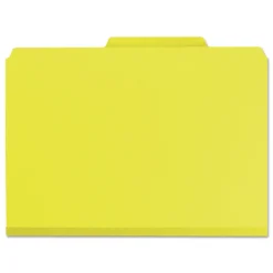 1/3-Cut Tabs Assorted Letter Size 1 in. Expansion Recycled Heavy Pressboard Folders - Yellow (25/Box) Filing & Folders