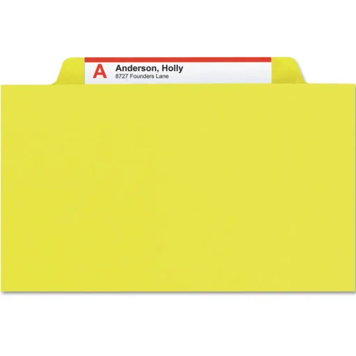 1/3-Cut Tabs Assorted Letter Size 1 in. Expansion Recycled Heavy Pressboard Folders - Yellow (25/Box) Filing & Folders