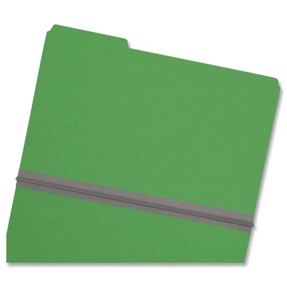 New 1/3-Cut Tabs Assorted Legal Size 1 in. Expansion Recycled Heavy Pressboard Folders - Green (25/Box) Filing & Folders