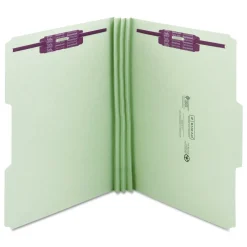 Outlet 1/3-Cut Tabs 3-in Expansion 2 SafeSHIELD Fasteners Letter Size Recycled Pressboard Fastener Folders - Gray-Green (25/Box) Filing & Folders