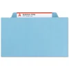 Hot Eight-Section 3-Divider Pressboard Top Tab Classification Folders - Legal Size/Blue (10/Box) Filing & Folders