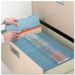 Hot Eight-Section 3-Divider Pressboard Top Tab Classification Folders - Legal Size/Blue (10/Box) Filing & Folders