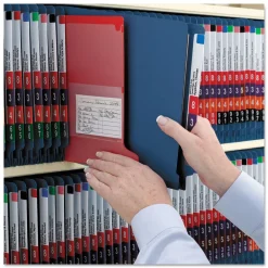 Best End Tab Pressboard Classification Folders with Six SafeSHIELD Fasteners - Letter, Dark Blue (10/Box) Filing & Folders