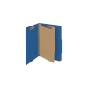 Online Four SafeSHIELD Fasteners 1 Divider Legal Size Four-Section Pressboard Top Tab Classification Folders - Dark Blue (10/Box) Filing & Folders