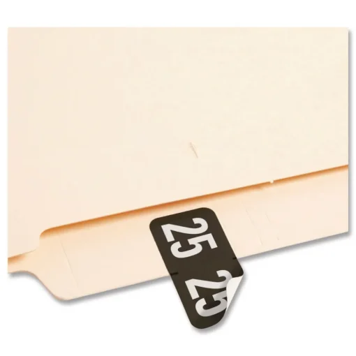 Hot "25-in 0.75 in. x 1.5 in. Yearly End Tab File Folder Labels - Black (1-Roll) Labels & Label Makers