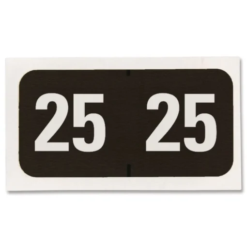 Hot "25-in 0.75 in. x 1.5 in. Yearly End Tab File Folder Labels - Black (1-Roll) Labels & Label Makers