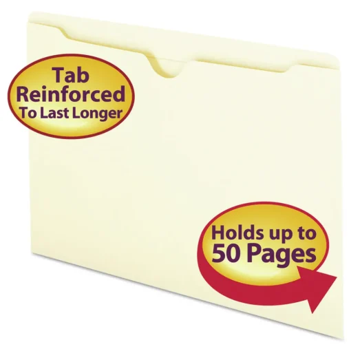 Outlet 2-Ply Straight Tab Legal Size File Jackets - Manila (100/Box) Filing & Folders