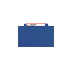 Sale 6-Section Pressboard Top Tab Classification Folders with 6 SafeSHIELD Fasteners - Letter Size/Dark Blue (10/Box) Filing & Folders