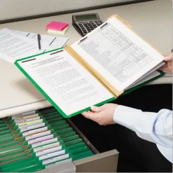 Outlet Six SafeSHIELD Fasteners 2 Dividers Legal Size Six-Section Pressboard Top Tab Classification Folders - Green (10/Box) Filing & Folders