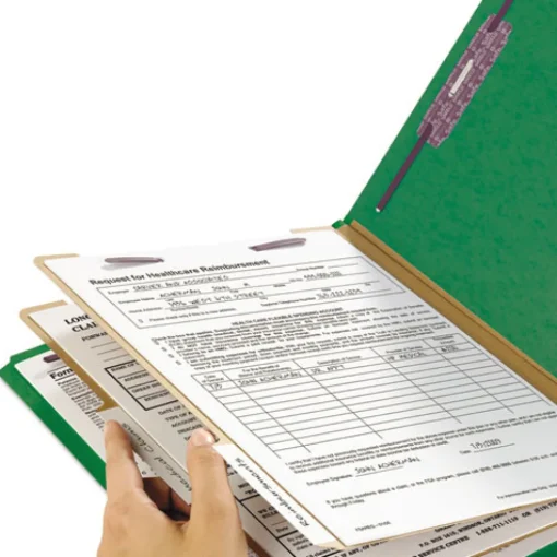 Outlet Six SafeSHIELD Fasteners 2 Dividers Legal Size Six-Section Pressboard Top Tab Classification Folders - Green (10/Box) Filing & Folders