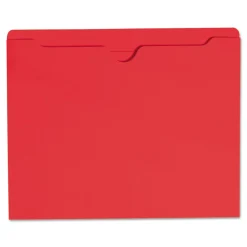 Outlet Straight Tab Colored File Jackets with Reinforced Double-Ply Tab - Letter, Red (100/Box) Filing & Folders
