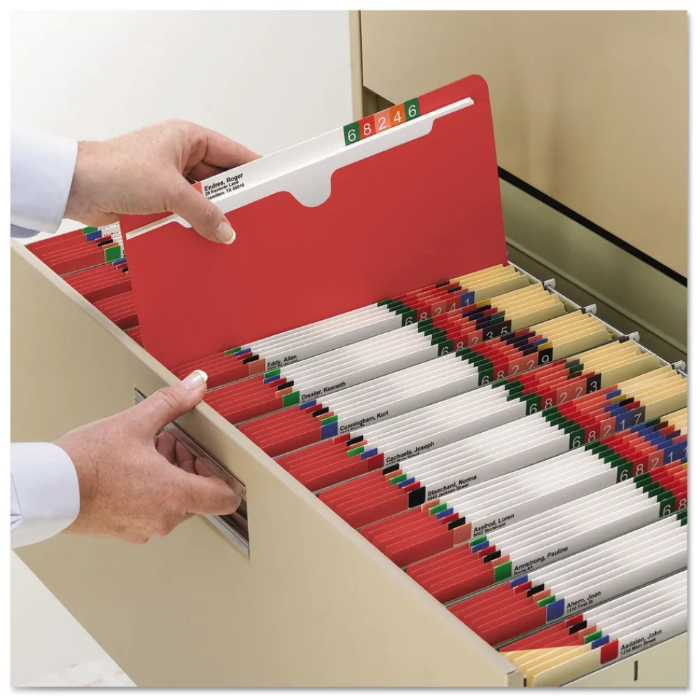 Outlet Straight Tab Colored File Jackets with Reinforced Double-Ply Tab - Letter, Red (100/Box) Filing & Folders