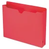 Online Straight Tab Letter Size Colored File Jackets with Reinforced Double-Ply Tab - Red (50/Box) Filing & Folders