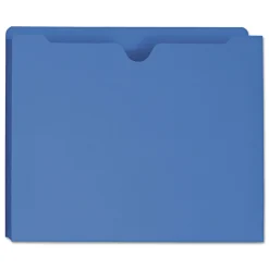New Straight Tab Letter Size Colored File Jackets with Reinforced Double-Ply Tab - Blue (50/Box) Filing & Folders