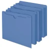 Outlet Straight Tab Letter Size Colored File Jackets with Reinforced Double-Ply Tab - Blue (100/Box) Filing & Folders