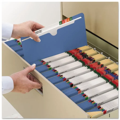 Outlet Straight Tab Letter Size Colored File Jackets with Reinforced Double-Ply Tab - Blue (100/Box) Filing & Folders