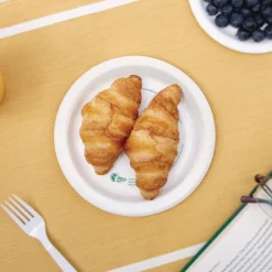 Online 6 in. Diameter ProPlanet Seal Compostable Paper Dinnerware Plate - White (1000/Carton) Tabletop And Serveware