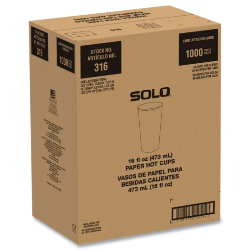 Best 16 oz Compostable Paper Hot Cups - White/Green (1000/Carton) Tabletop And Serveware