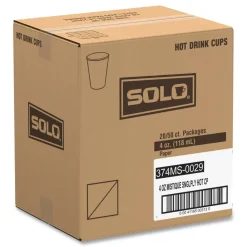 Clearance 4 oz. Mistique Design Single Sided Poly Paper Hot Cups (1000/Carton) Tabletop And Serveware