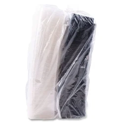 Clearance Creative Carryouts 8.75 in. x 6.2 in. x 2.2 in. Hinged Plastic Hot Deli Boxes - Black/Clear (200/Carton) Tabletop And Serveware