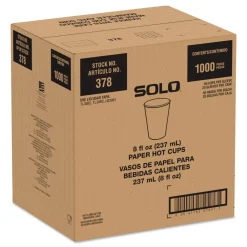 New Recycled Content PCF Paper Hot Cups ProPlanet Seal 8 oz White/Blue (1000/Carton) Tabletop And Serveware