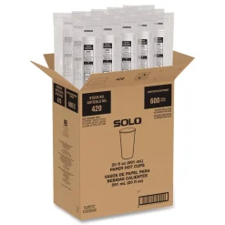 Hot Recycled Content PCF Paper Hot Cups ProPlanet Seal 20 oz White/Blue 600/Carton Tabletop And Serveware