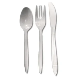 Discount Reliance Mediumweight Plastic Fork/Knife/Spoon Cutlery Kit - White (1500/Carton) Tabletop And Serveware