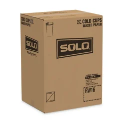 Hot RW16-J8000 Symphony Eco-Forward 16 oz. Paper Cold Cups - White/Red/Beige (1000/Carton) Tabletop And Serveware