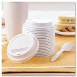 Traveler Cappuccino Style Dome Lid for 10 oz. to 24 oz. Cups - White (100/Pack, 10 Packs/Carton) Tabletop And Serveware