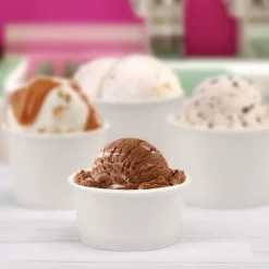 New VS606X-02050 3.83 in. x 1.99 in. 6 oz. Double Poly Paper Food Container - White (1000/Carton) Tabletop And Serveware