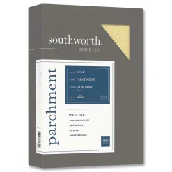 Outlet 24 lbs. Bond Weight 8.5 in. x 11 in. Parchment Specialty Paper - Gold (100/Pack) Cleaning & Janitorial Supplies