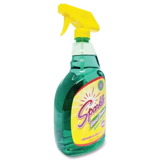 Sale 33.8 oz. Bottle Green Formula Glass Cleaner (12/Carton) Cleaning & Janitorial Supplies