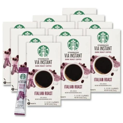 Clearance 12407838 0.11 oz VIA Ready Brew Coffee - Italian Roast (12/Carton) Food And Snacks