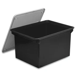 Clearance 13.9 in. x 18.3 in. x 10.6 in. Legal/Letter Tote with Comfort Edges - Black (4/Carton) Desk Accessories & Office Organizers