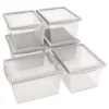 Clearance Storage Bins, with Snap-On Lid, 4 gal, 11.25 x 13.53 x 7.87, Translucent, 6/Pack Desk Accessories & Office Organizers