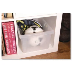 Clearance Storage Bins, with Snap-On Lid, 4 gal, 11.25 x 13.53 x 7.87, Translucent, 6/Pack Desk Accessories & Office Organizers