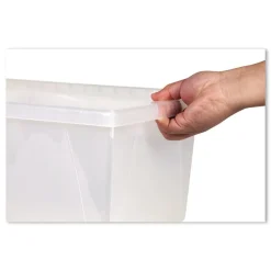Clearance Storage Bins, with Snap-On Lid, 4 gal, 11.25 x 13.53 x 7.87, Translucent, 6/Pack Desk Accessories & Office Organizers