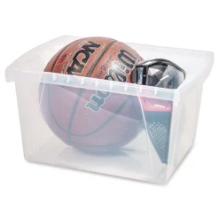 Clearance Storage Bins, with Snap-On Lid, 4 gal, 11.25 x 13.53 x 7.87, Translucent, 6/Pack Desk Accessories & Office Organizers