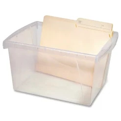 Clearance Storage Bins, with Snap-On Lid, 4 gal, 11.25 x 13.53 x 7.87, Translucent, 6/Pack Desk Accessories & Office Organizers