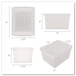 Clearance Storage Bins, with Snap-On Lid, 4 gal, 11.25 x 13.53 x 7.87, Translucent, 6/Pack Desk Accessories & Office Organizers