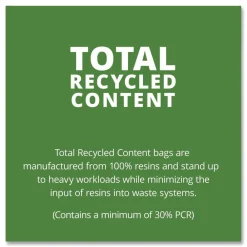 New 38 in. x 60 in. 1.5 mil. 60 Gallon Total Recycled Content Plastic Trash Bags - Brown/ Black (100/Carton) Trash & Waste Bins