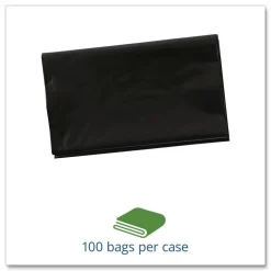 Outlet 36 in. x 58 in. 1.5 mil. 60 Gallon Total Recycled Content Plastic Trash Bags - Brown/ Black (100/Carton) Trash & Waste Bins