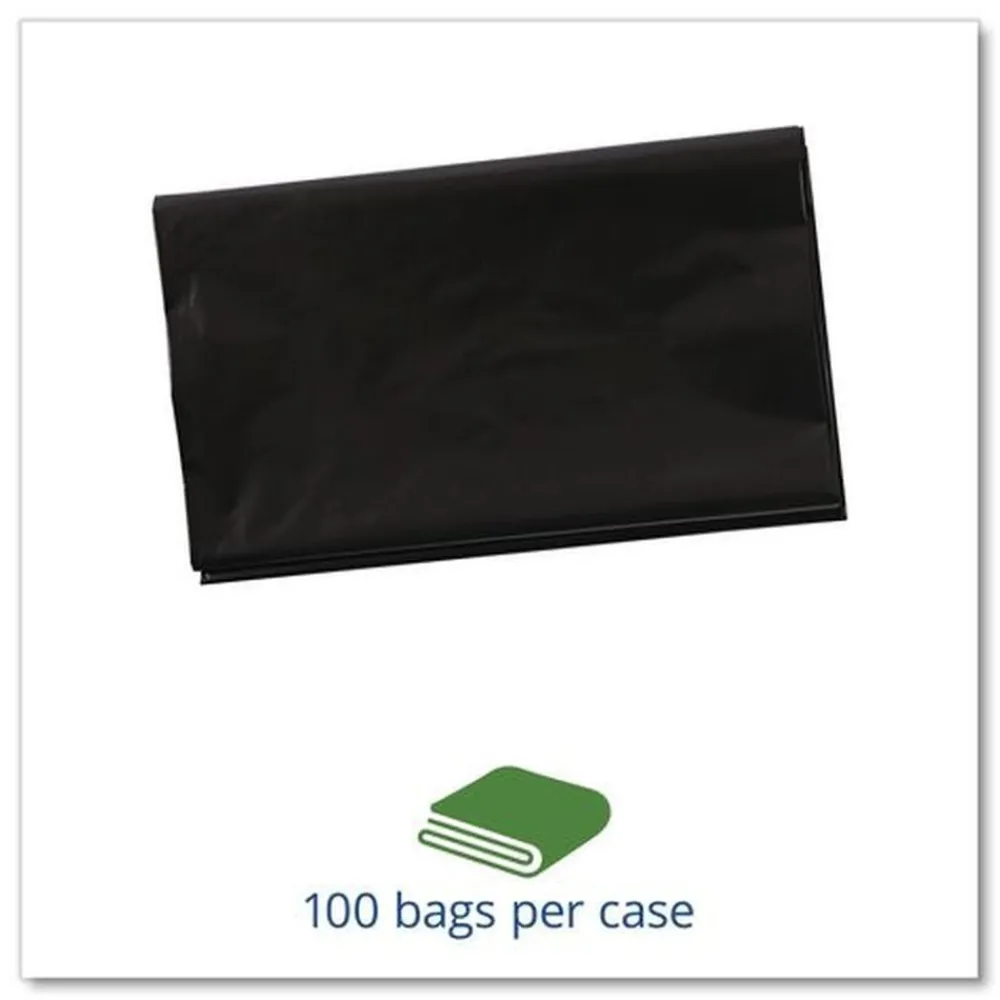 Sale 43 in. x 49 in. 56-Gallon 1.5 mil. Total Recycled Content Plastic Trash Bags - Black/Brown (100/Carton) Trash & Waste Bins
