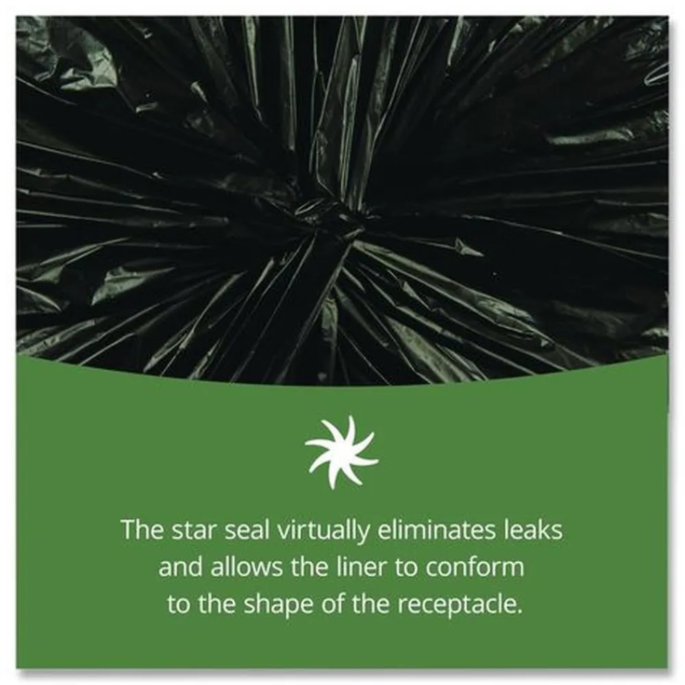 Sale 43 in. x 49 in. 56-Gallon 1.5 mil. Total Recycled Content Plastic Trash Bags - Black/Brown (100/Carton) Trash & Waste Bins