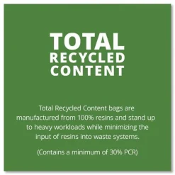 Sale 43 in. x 49 in. 56-Gallon 1.5 mil. Total Recycled Content Plastic Trash Bags - Black/Brown (100/Carton) Trash & Waste Bins