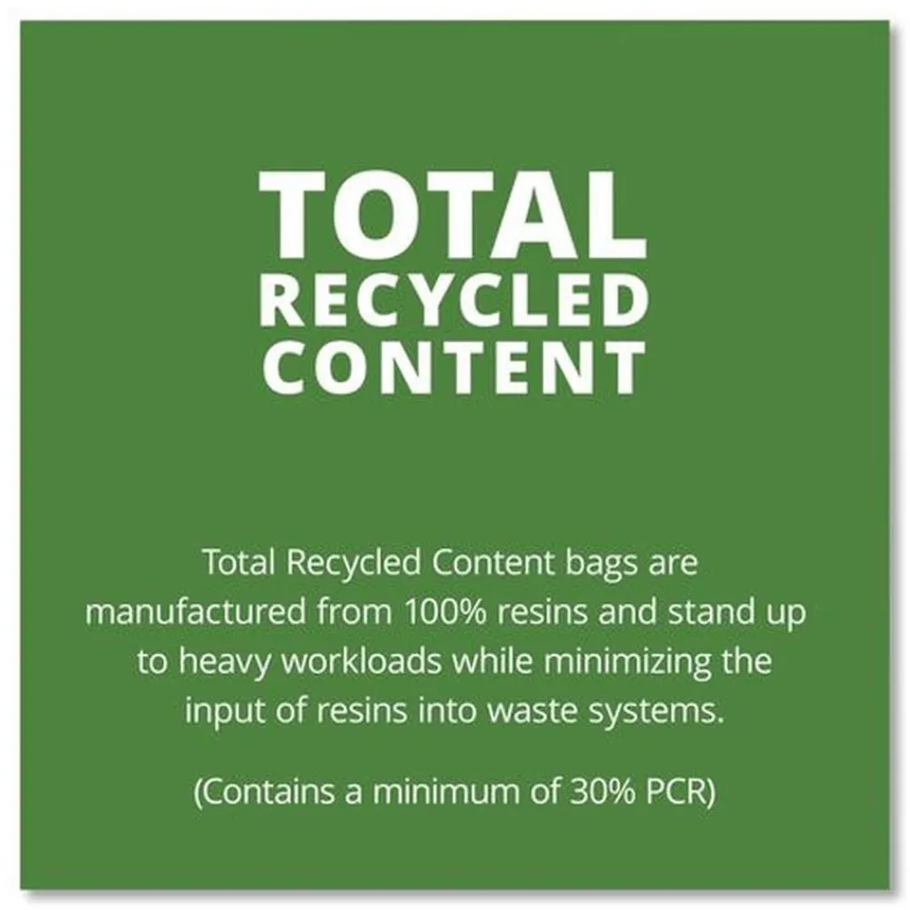 Sale 43 in. x 49 in. 56-Gallon 1.5 mil. Total Recycled Content Plastic Trash Bags - Black/Brown (100/Carton) Trash & Waste Bins